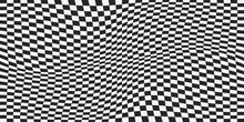 The Checkered Pattern Is Simple And Curly. Vector Seamless Pattern Of Racing Flag And Checkered Cells. The Pattern Is Simple Chess, Like A Racing Flag.