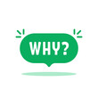 © infadel - green why icon on speech bubble with shadow