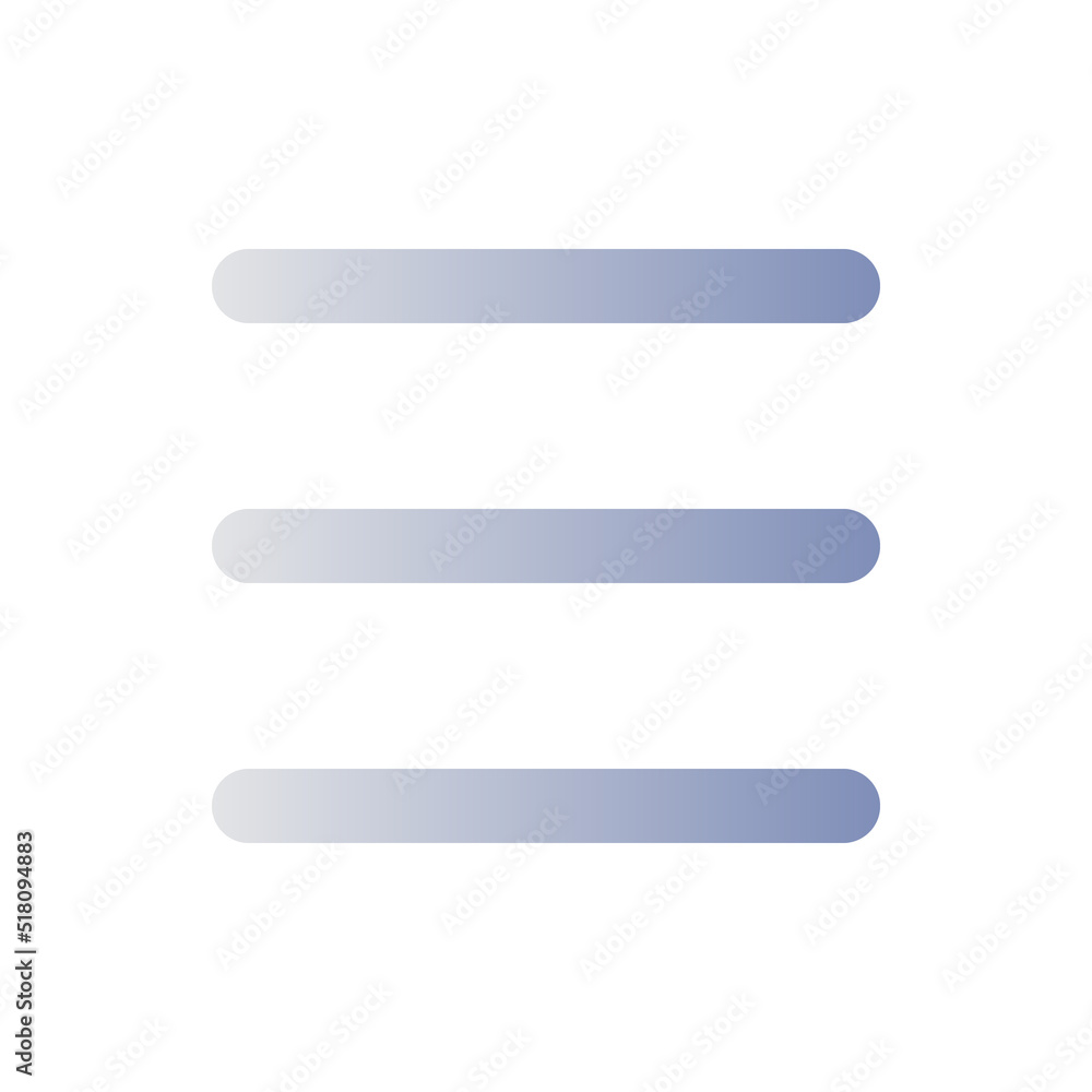 Hamburger like menu flat gradient color ui icon. Three lines. More ...