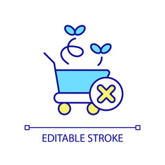 Wall Mural - Abandoned cart at online store RGB color icon. Unfinished internet order. Business revenue loss. Isolated vector illustration. Simple filled line drawing. Editable stroke. Arial font used