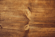Wood Texture Background. Rough Vintage Wooden Table, Brown Timber For Backdrop, Top View