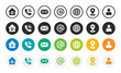 © Icons-Studio - Contact information icon collection, Vector illustration.