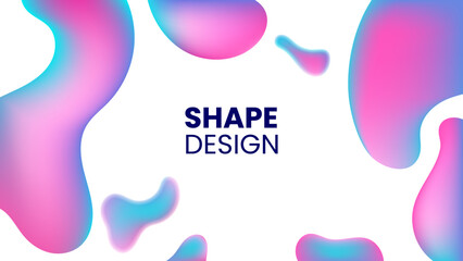 Wall Mural - liquid flow purple, cyan 3d neon lava lamp vector geometric white background for banner, card, ui de