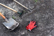 Tools for work the land of a vegetable home garden