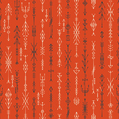 Wall Mural - Bright tribal geometric seamless pattern