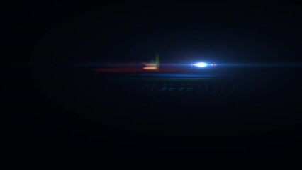 Wall Mural - motion light effect.blue flare lines speed and movement. digital lens flare effect