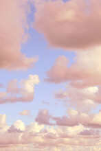 Pastel Pink Clouds And Blue Sky