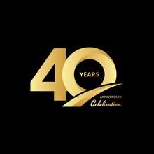 40 Years Anniversary Celebrations Logo Design Concept. Vector Templates