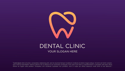 Wall Mural - dental clinic tooth logo design vector illustration.