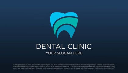 Wall Mural - dental clinic tooth logo design vector illustration.