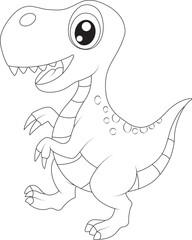 Canvas Print - funny dinosaur coloring page for kids