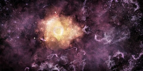Wall Mural - Space background with realistic nebula and shining stars. Abstract scientific background with nebulae and stars in space. Nebula night starry sky in rainbow colors. Multicolor outer space.