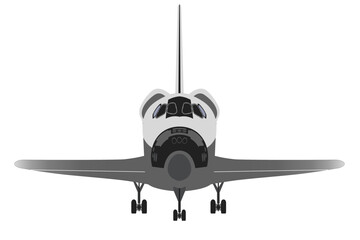 Wall Mural - space shuttle front view isolated on white background. vector illustration.