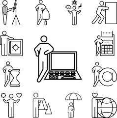 Wall Mural - programming icon in a collection with other items