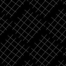 Zen Art Doodle Ornate Abstract Background. Hand Drawn White On Black Gratings. Creative Grids Zenart Monochrome Texture. Random Repeat Chaotic Zentangle Surface Design. Vector Eps Illustration