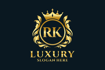 Initial RK Letter Royal Luxury Logo template in vector art for luxurious branding projects and other vector illustration.