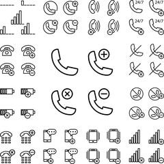 Sticker - set of handset icon in a collection with other items