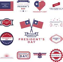 Poster - Happy President's day 2 colored icon in a collection with other items