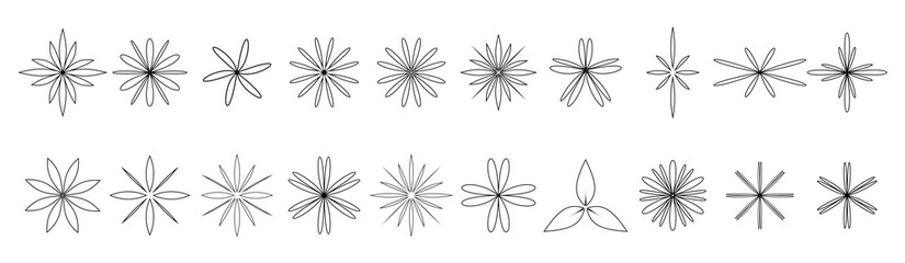 Sticker - Set of floral design geometric shape decorative ornament for element