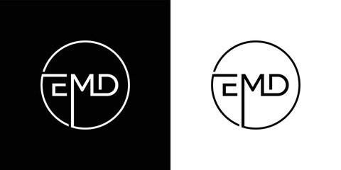 EMD letter logo flat style trendy stylist simple