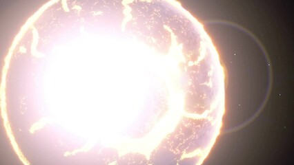 Wall Mural - asteroid collides with the earth. armageddon. apocalypse concept. realistic 4k animation.