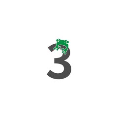 Wall Mural - frog icon stuck to number vector illustration