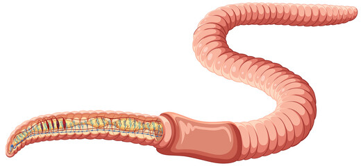 Poster - Earthworm anatomy concept vector