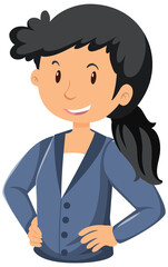 Poster - A black hair woman cartoon character