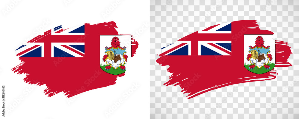 Artistic Bermuda flag with isolated brush painted textured with ...