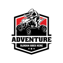 Wall Mural - atv racing illustration logo vector