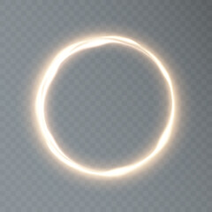 Aufkleber - Light gold circle. Round golden line light effect. Glowing golden circle. PNG. EPS vector	
