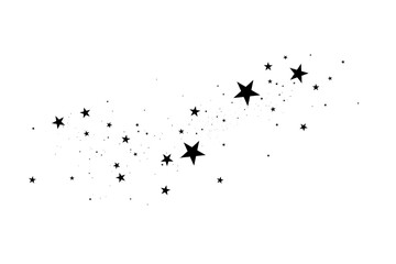 Wall Mural - stars on a white background. black star shooting with an elegant star.meteoroid, comet, asteroid, st