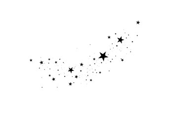 Wall Mural - stars on a white background. black star shooting with an elegant star.meteoroid, comet, asteroid, st
