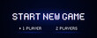 © NazArt - Start a new game with player selection. Modern trendy game background with lighting effect. Vector illustration