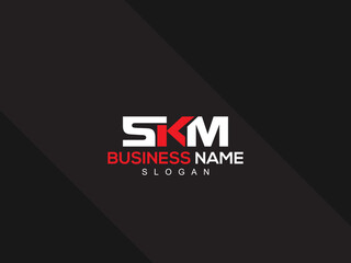 Wall Mural - Minimalist SKM Logo Letter, Creative SK s k m Logo Icon Design With New Unique Three Letter For You