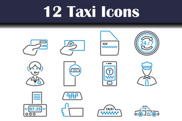 Canvas Print - Taxi Icon Set