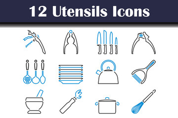 Sticker - Utensils Icon Set