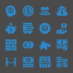 Wall Mural - wealth web icons. Money and Coin, Purse and Money symbol, vector signs