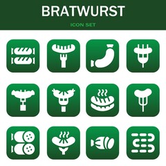 Wall Mural - bratwurst icon set. Vector illustrations related with Sausage, Sausage and Sausage