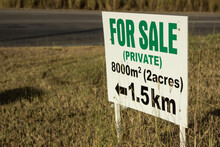 Private Property For Sale Road Sign