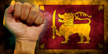 Closeup Of Grunge Sri Lanka Flag