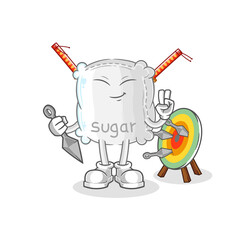 Canvas Print - sugar sack ninja cartoon. character vector