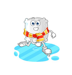 Wall Mural - sugar sack ice skiing cartoon. character mascot vector