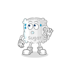 Wall Mural - sugar sack eavesdropping vector. cartoon character