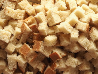 Wall Mural - top view bread cubes