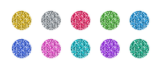 Sticker - Glitter Dot Set In Differently Colors