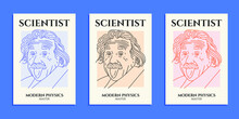 Albert Einstein Modern Poster Illustration Design