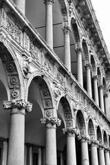 Wall Mural - Milan University. Black and white photo of Milan, Italy.