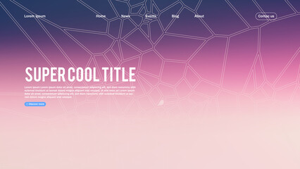 Landing page abstract design with shattered elements. Template for website or app.