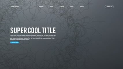 Landing page abstract design with big data. Template for website or app.